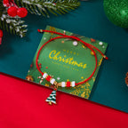 Bracciale in Corda con Ciondolo di Natale albero rosso