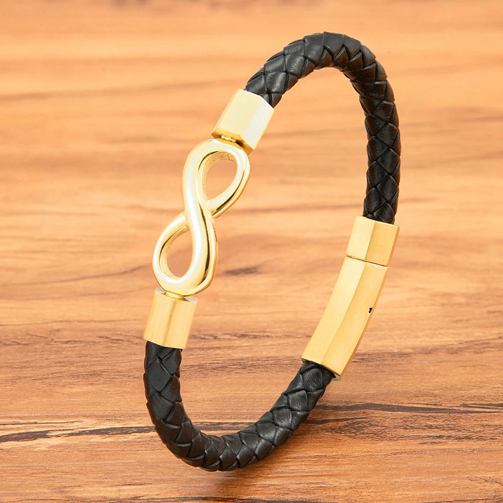 Bracelet en Cuir Homme Infini Moderne