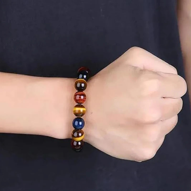 Bracelet en Oeil de Tigre, Oeil de Taureau & Oeil de Faucon