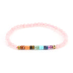 Bracelet en Pierres Naturelles 7 Chakras Quartz rose