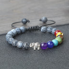 Bracelet en Pierres Naturelles et Eléphant 7 Chakras 11