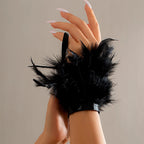 Black ethereal rose feather bracelet