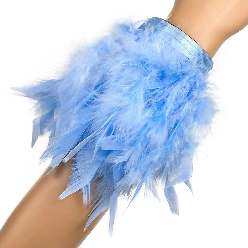 Blue ethereal rose feather bracelet