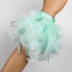 Green ethereal rose feather bracelet