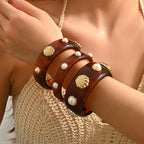 Bracelet en résine avec coquillage ambre