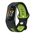 Silikonarmband für Fitbit Charge 5, Charge 6 Uhr in Schwarz-Grün