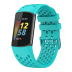 Silikonarmband für Fitbit Charge 5, Charge 6 Uhr in Cyan