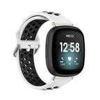 Силиконова каишка за часовник Fitbit Versa 3, Versa 4, Sense 1 и Sense 2 бяла и черна
