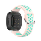 Силиконова каишка за часовник Fitbit Versa 3, Versa 4, Sense 1 и Sense 2 розова и циан