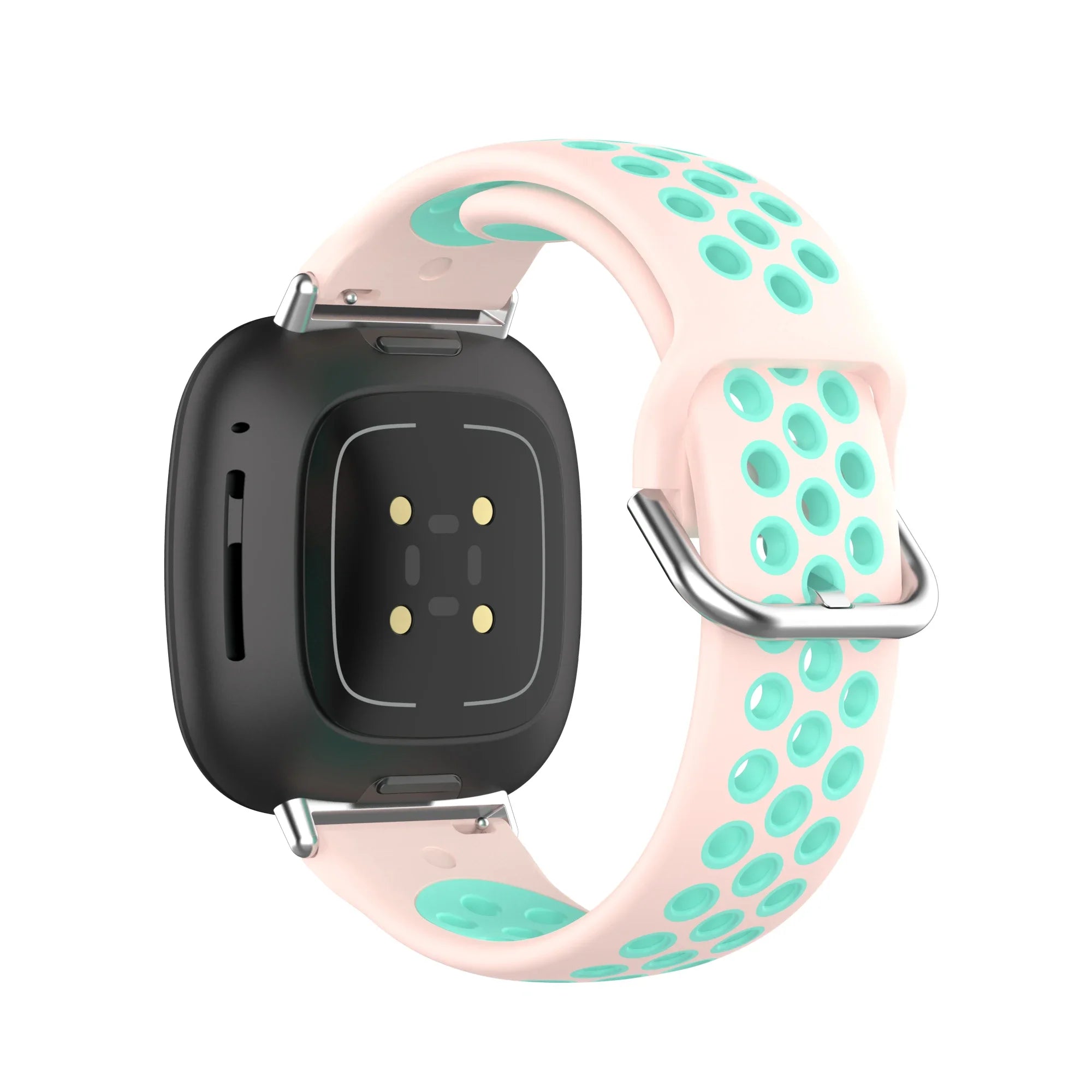Силиконова каишка за часовник Fitbit Versa 3, Versa 4, Sense 1 и Sense 2 розова и циан