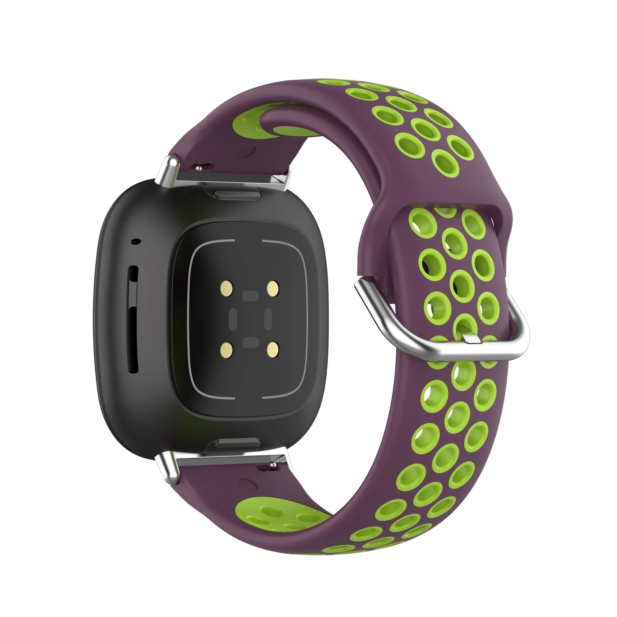 Силиконова каишка за часовник Fitbit Versa 3, Versa 4, Sense 1 и Sense 2 лилава и зелена