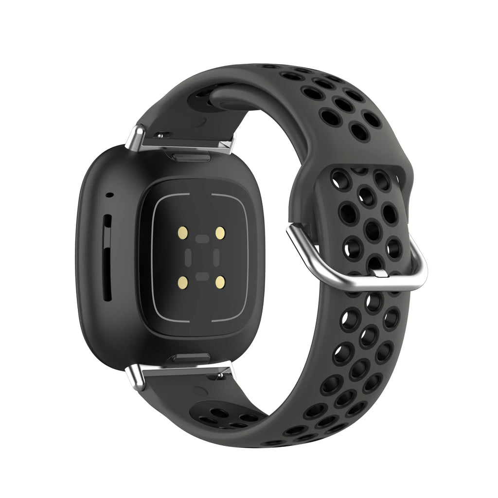 Силиконова каишка за часовник Fitbit Versa 3, Versa 4, Sense 1 и Sense 2 черна