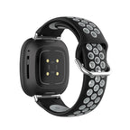 Силиконова каишка за часовник Fitbit Versa 3, Versa 4, Sense 1 и Sense 2 черна и сива