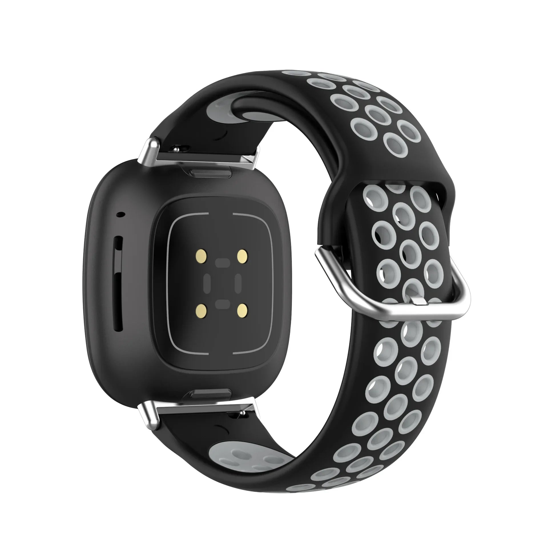 Силиконова каишка за часовник Fitbit Versa 3, Versa 4, Sense 1 и Sense 2 черна и сива