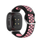 Силиконова каишка за часовник Fitbit Versa 3, Versa 4, Sense 1 и Sense 2 черна и розова
