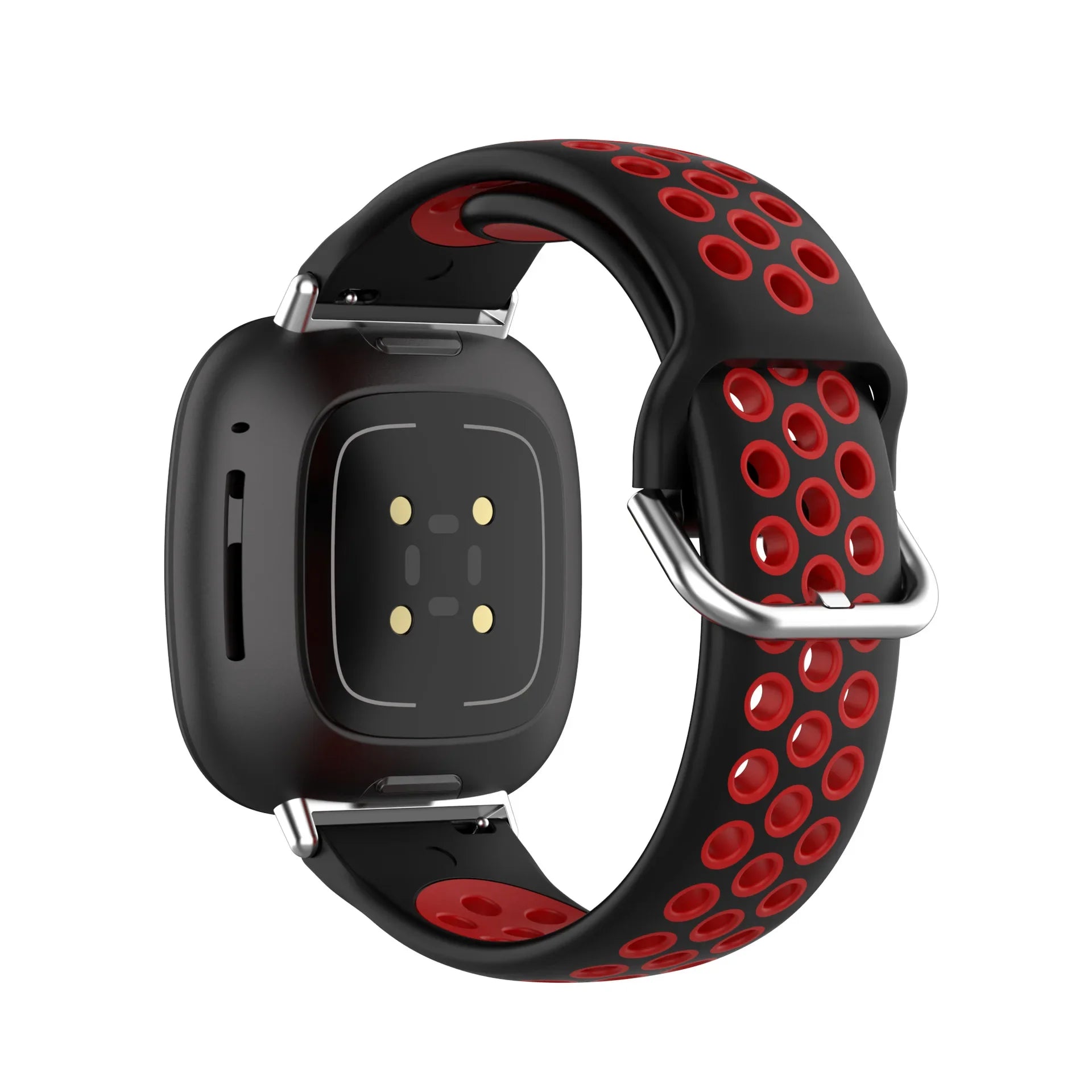 Силиконова каишка за часовник Fitbit Versa 3, Versa 4, Sense 1 и Sense 2 черна и червена