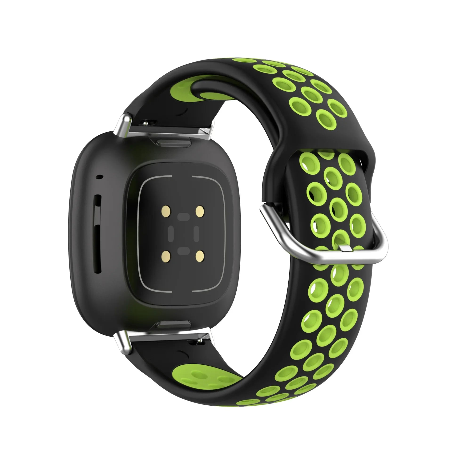 Силиконова каишка за часовник Fitbit Versa 3, Versa 4, Sense 1 и Sense 2 черна и зелена