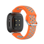 Силиконова каишка за часовник Fitbit Versa 3, Versa 4, Sense 1 и Sense 2 оранжева и сива
