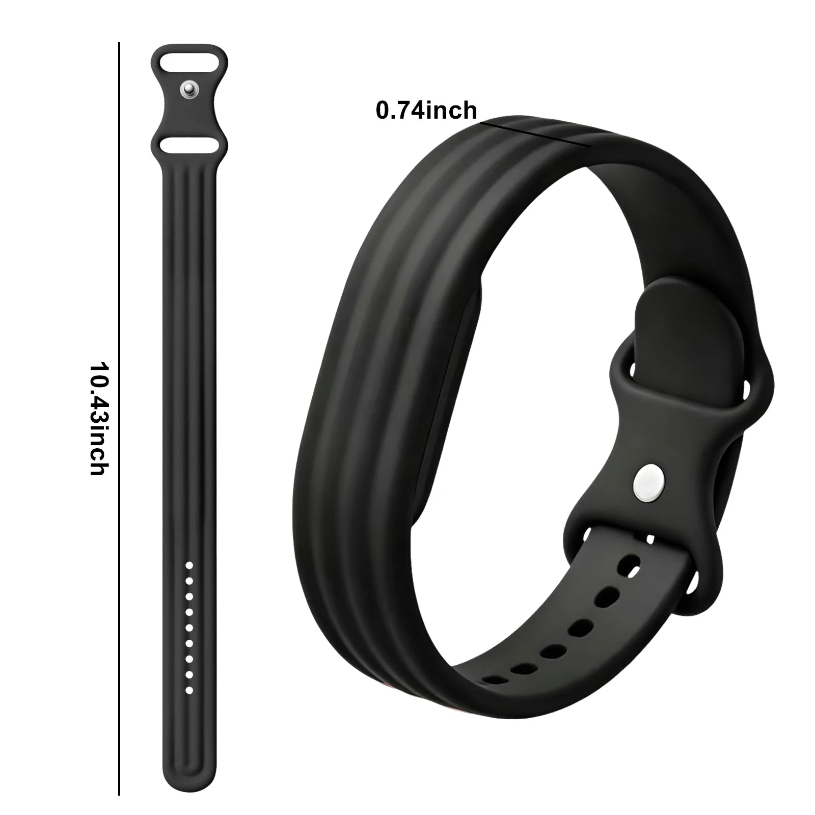 Black silicone strap for Google Fitbit Air watch