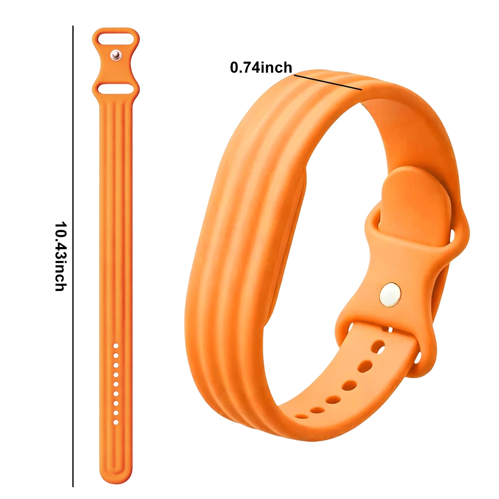Orange silicone strap for Google Fitbit Air watch