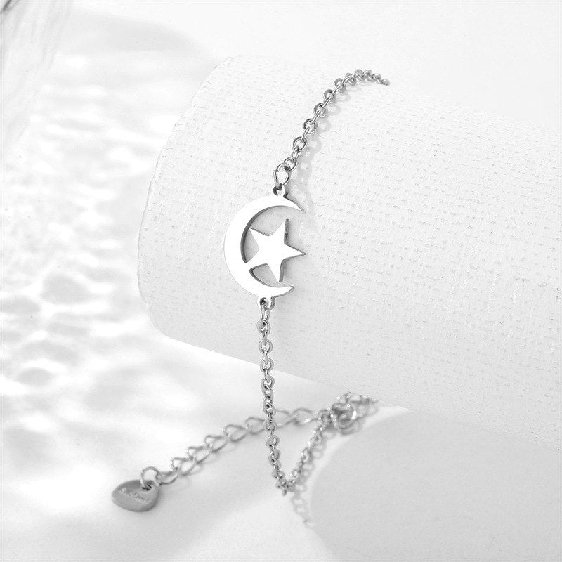 Star and Moon Bracelet for Women 