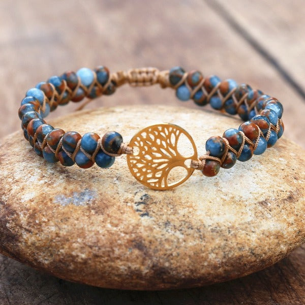 Bracelet Femme Pierre Naturelle Violet Arbre de Vie