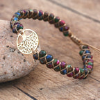 Bracelet Femme Pierre Naturelle Violet Arbre de Vie