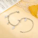 Palmblatt- und Zirkonarmband 