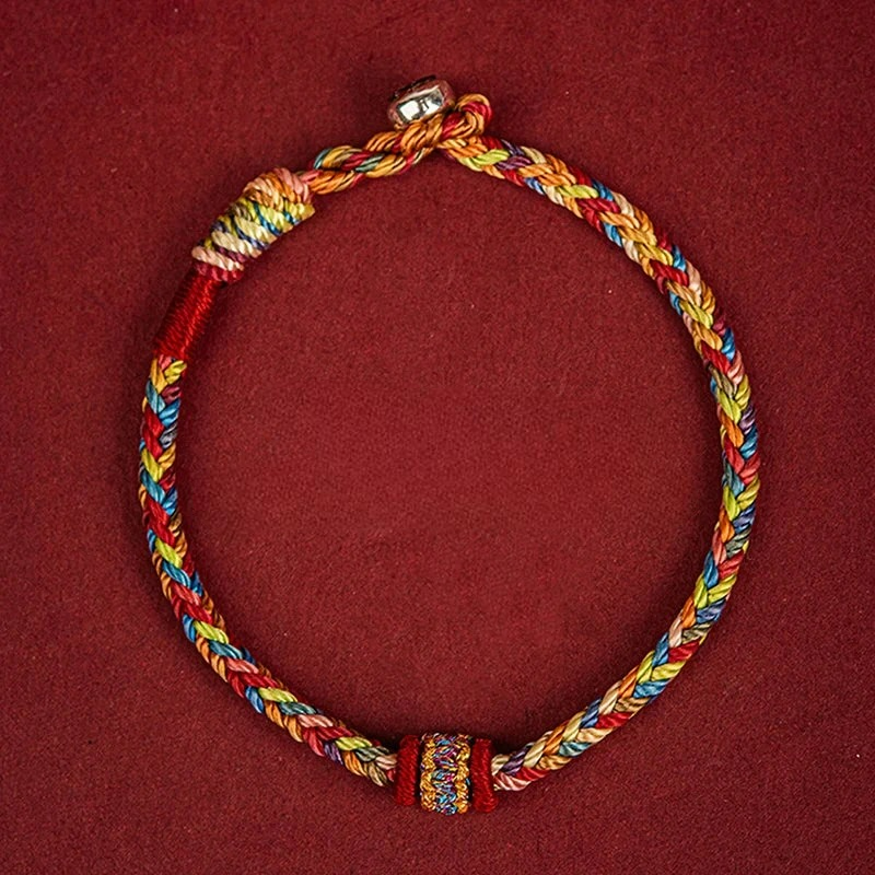 Braccialetto Gourmette Multicolore Buddhista Tibetano