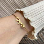 Armband Gourmette Herz Pfote Gold