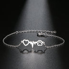 Armband Gourmette Herz Pfote Silber
