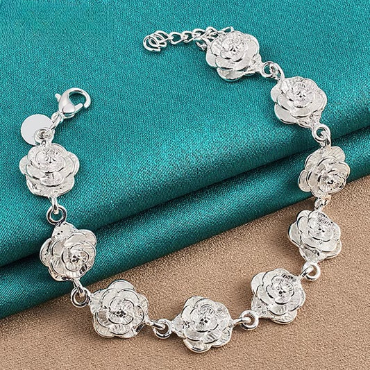 Braccialetto Gourmette Fiori di Rosa