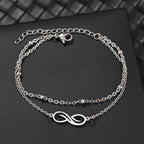 Double Infinity ID Bracelet for Women in Silver
