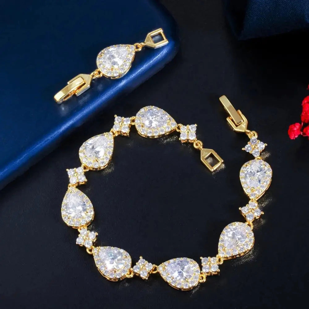 Bracelet Goutte d'Eau en Zircon or