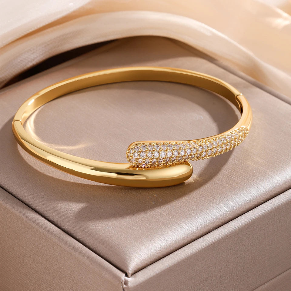 Bracelet Goutte d'Eau en Zircon pour Femme or