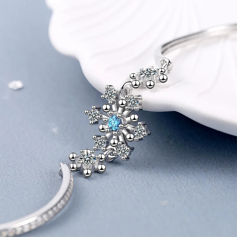 Winterarmband Schneeflocke Gourmette Damen Silber