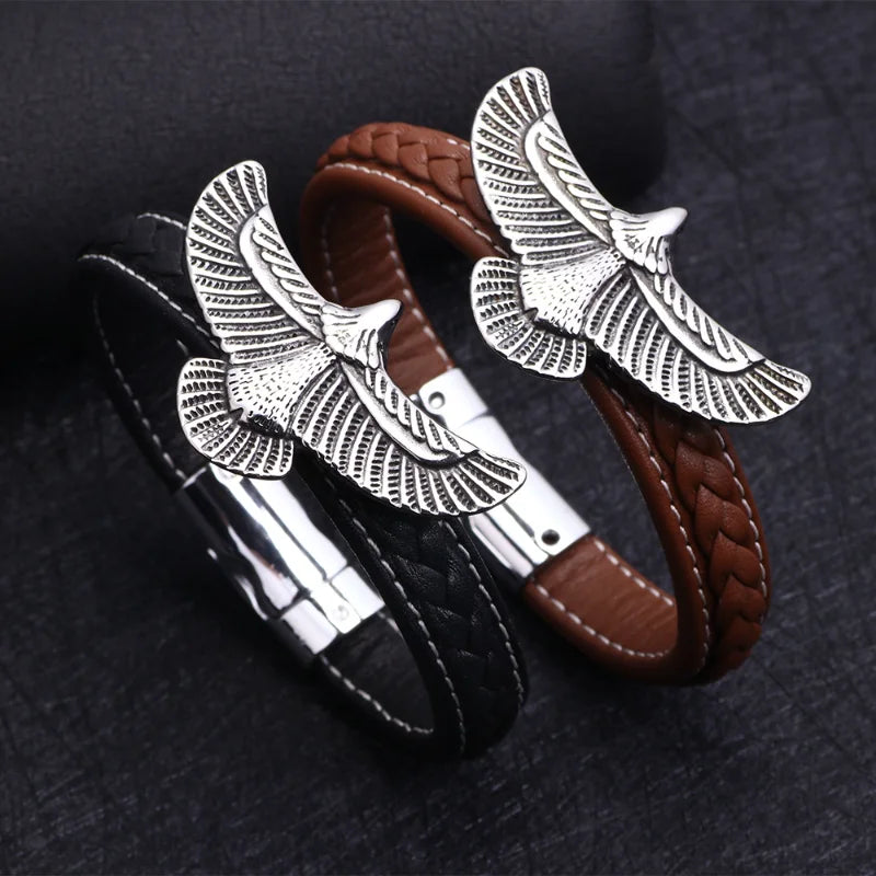 Herrenarmband Adler Schwarz und Braun