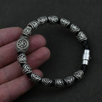 Men's Viking Nordic Runes Silver Bracelet