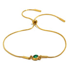 Bracelet jonc avec pierre de naissance colorée