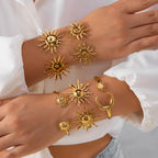 Bracelet manchette soleils jumeaux
