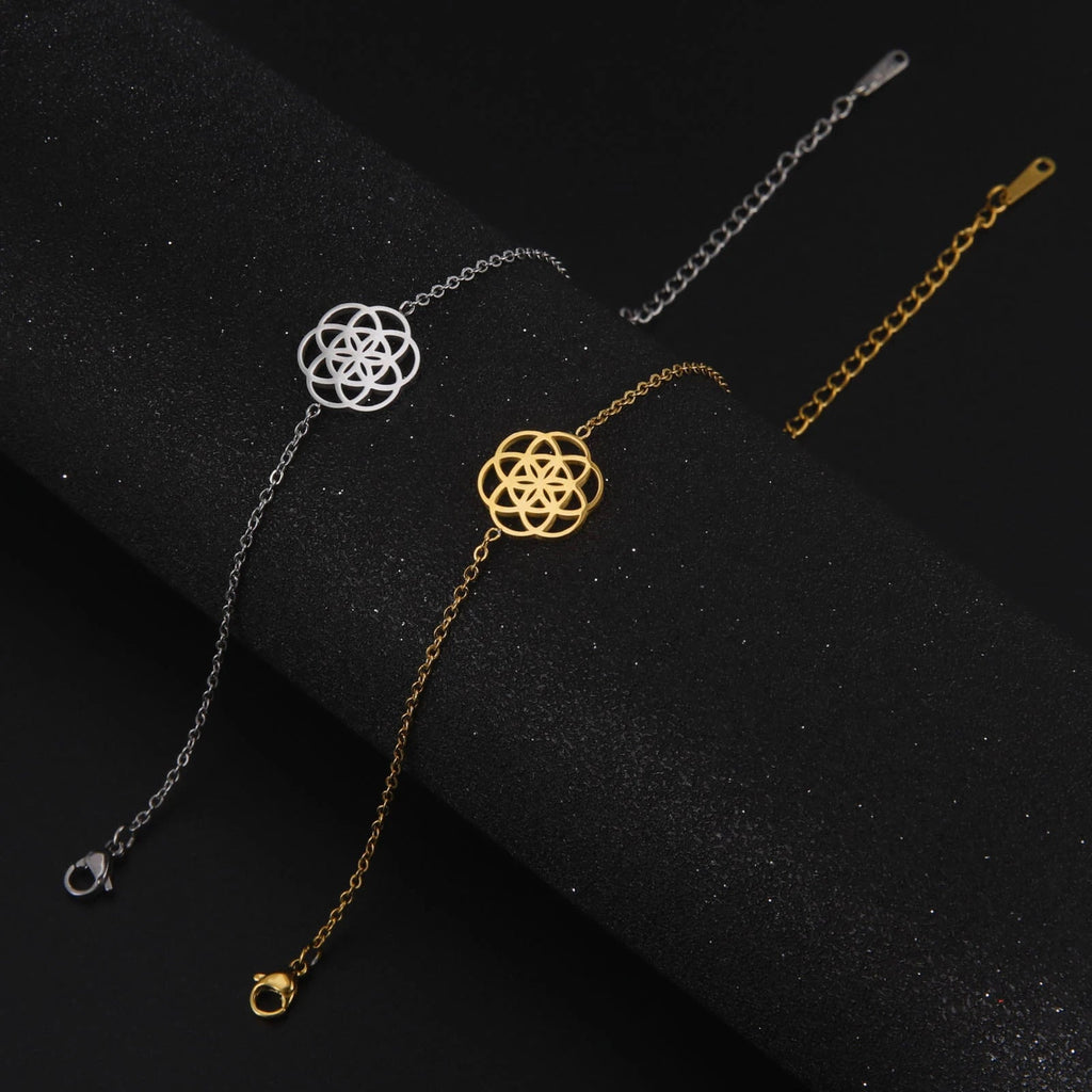 Mandala Armband Heilige Geometrie Frau Gold