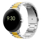 Tempered Steel Watch Strap Smartwatch Google Pixel Watch 1 & 2 silver gold