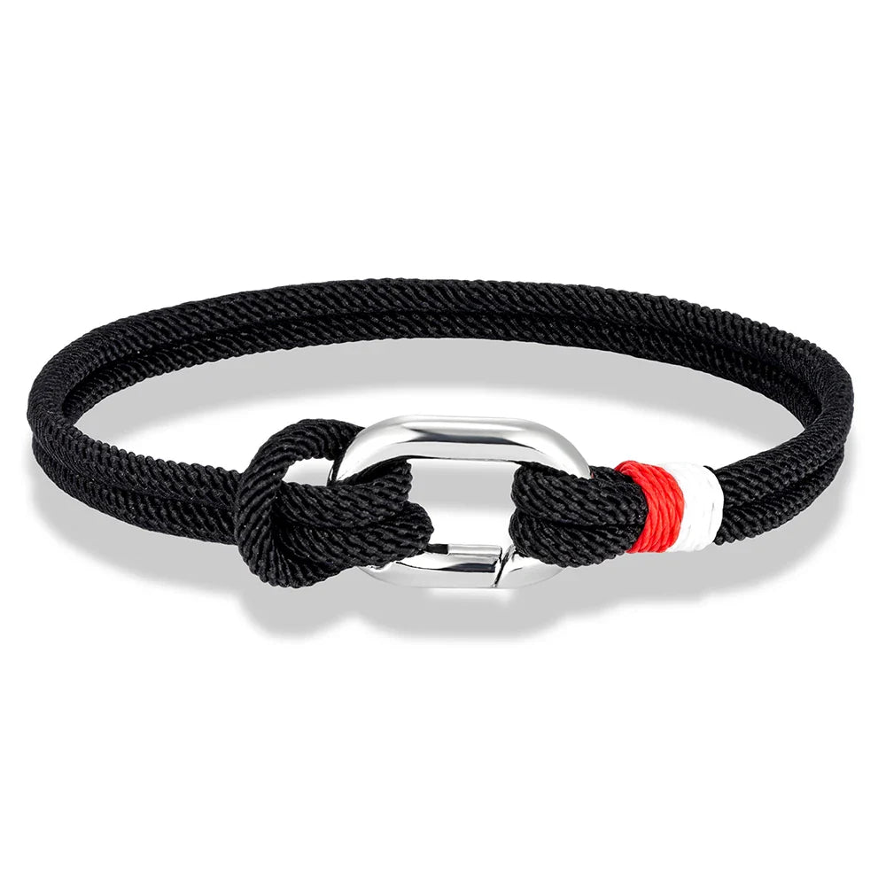Bracelet nautique en corde tressée avec nœud pour homme ou femme