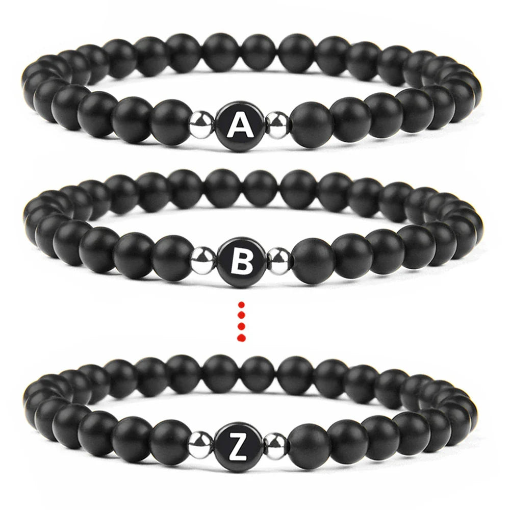 Bracelet noir initiale