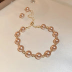 Bracciale perle stile contemporaneo beige