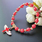Bracciale Perle con Croce rossa