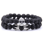 Totenkopf-Steinarmband 