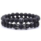 Totenkopf-Steinarmband 