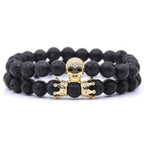 Totenkopf-Steinarmband 