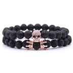 Totenkopf-Steinarmband 